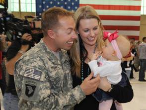 Military family at homecoming