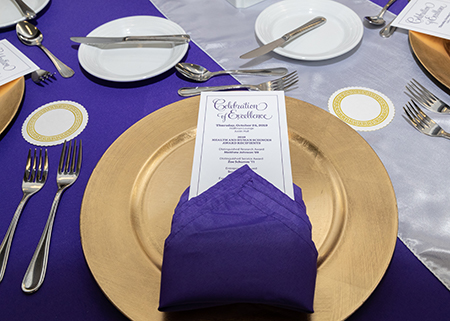 Celebration of Excellence table setting